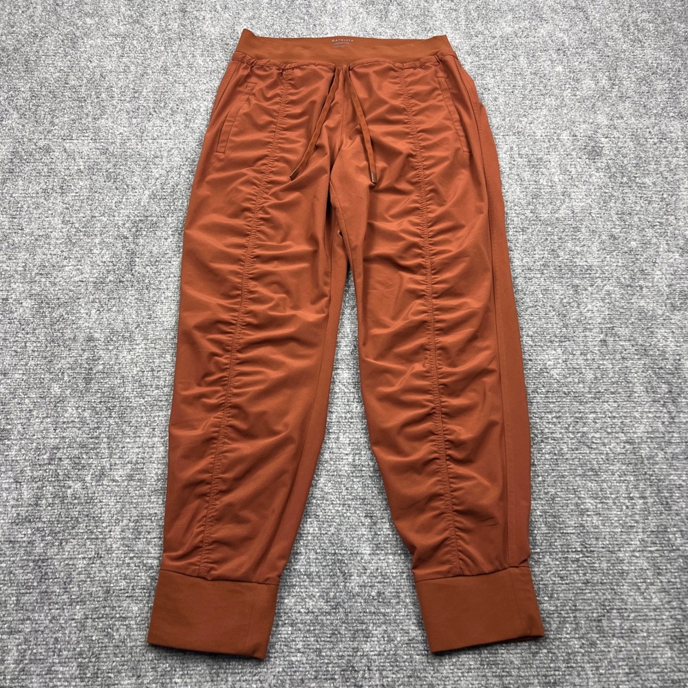 Athleta Attitude II Pant Womens 8 Orange Ruched Front Jogger Drawstring 54023